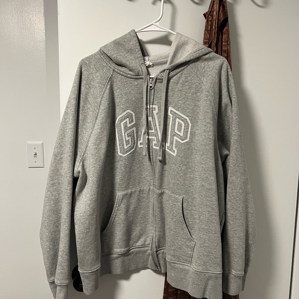 GAP Heather Gray Hoodie with Logo